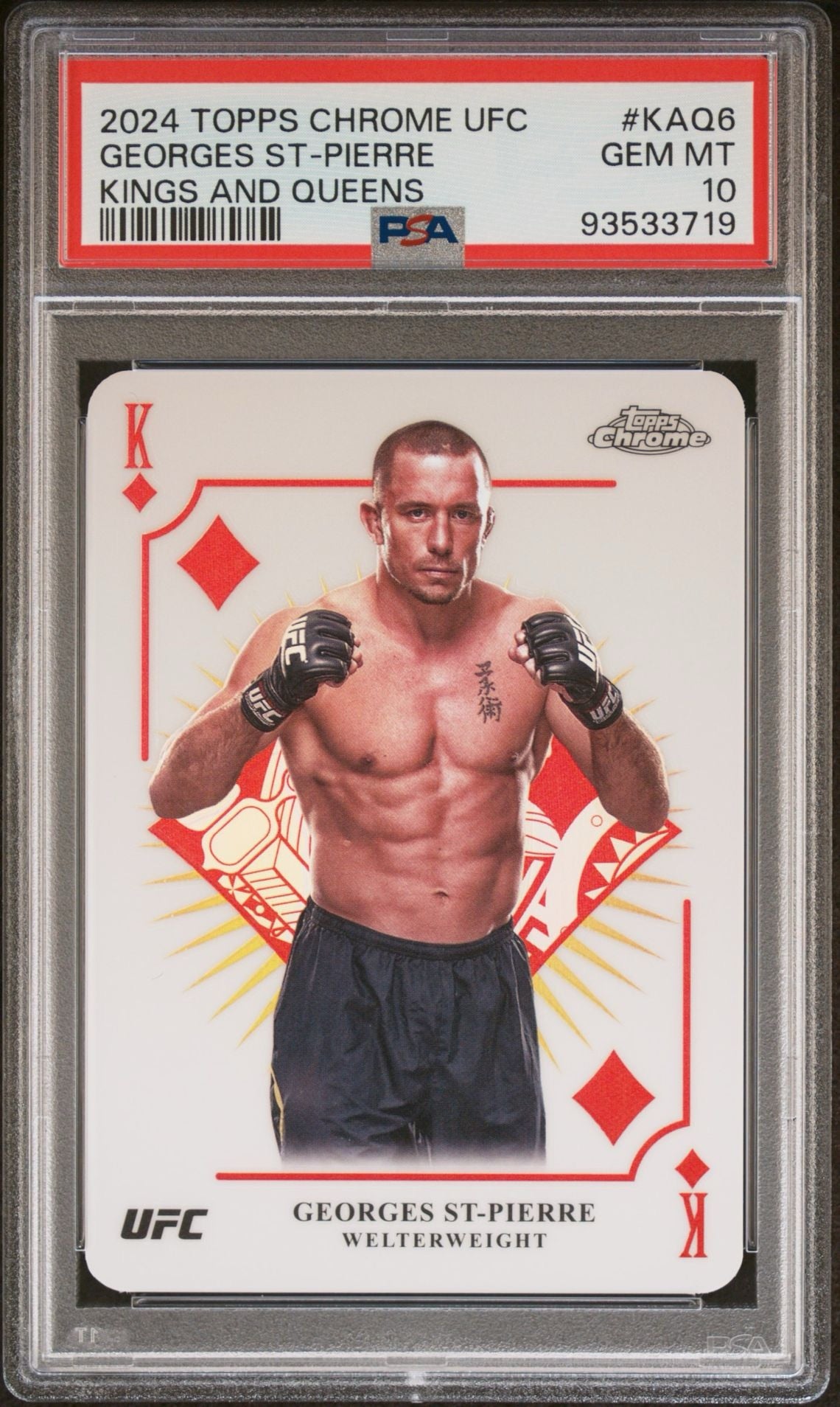 2024 Topps Chrome UFC Georges St-Pierre Kings & Queens #KAQ6 PSA 10