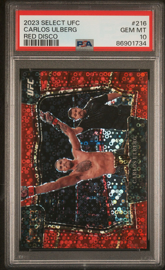 2023 Select UFC Carlos Ulberg Red Disco Ocatgonside #/99 PSA 10