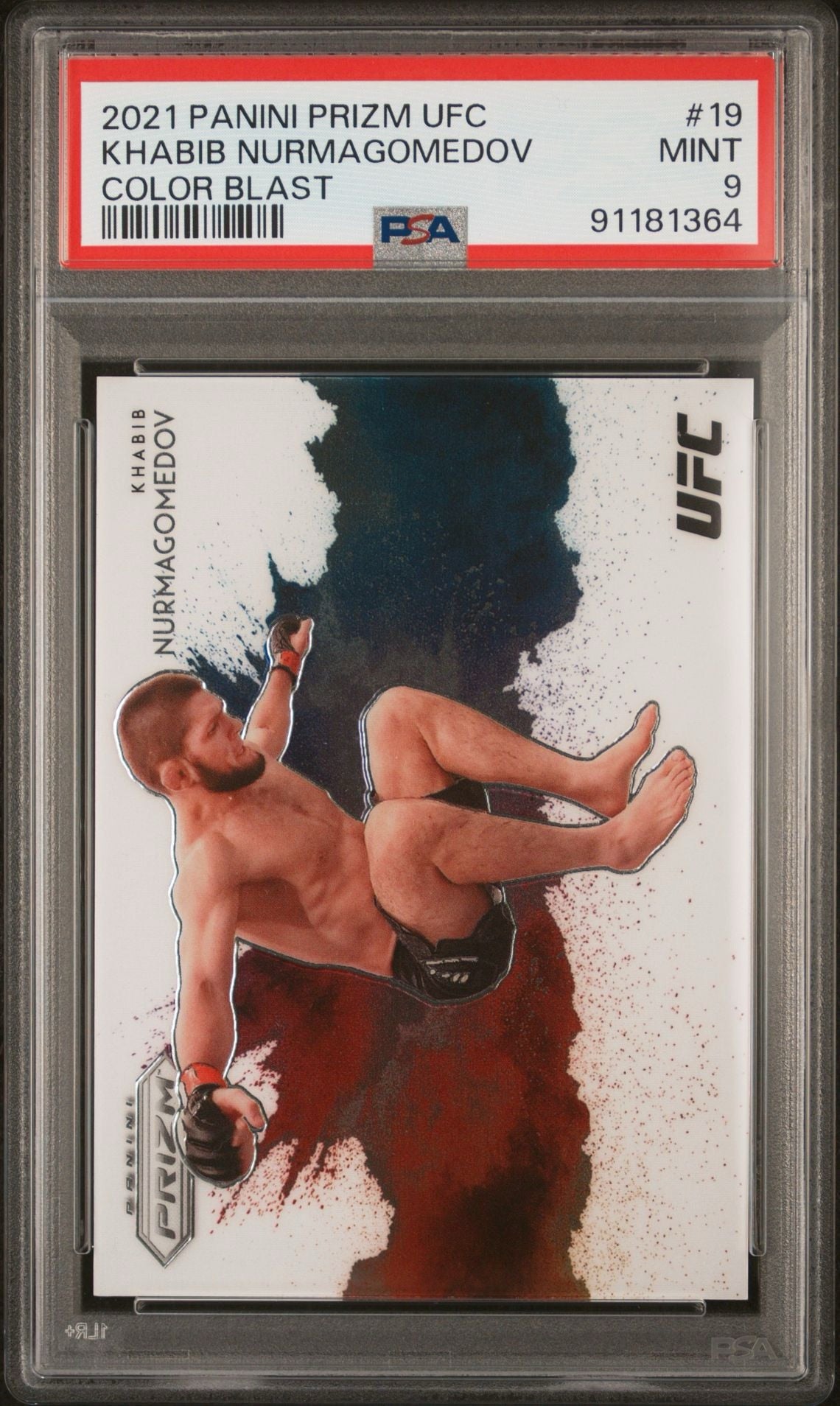 2021 Panini Prizm UFC Khabib Nurmagomedov Color Blast PSA 9