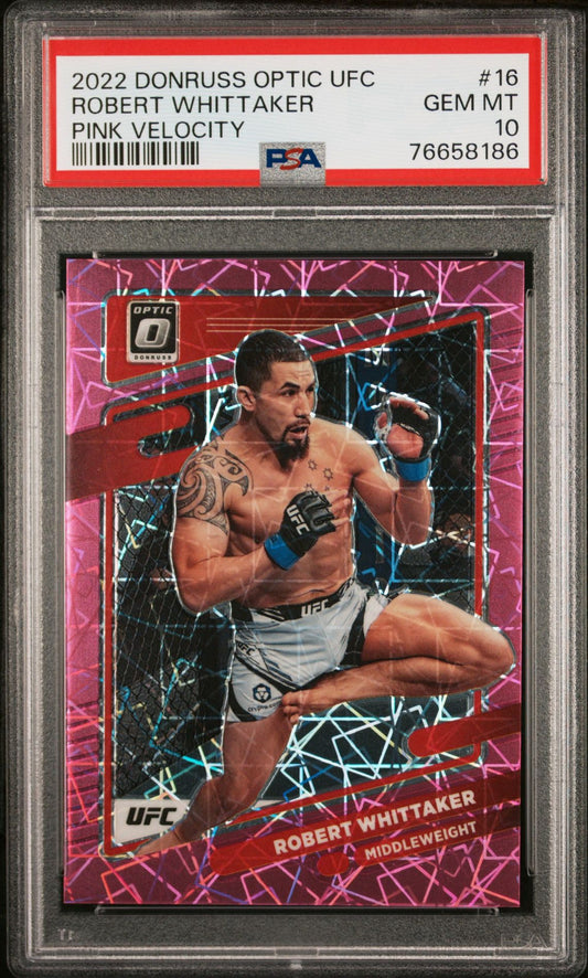 2022 Optic UFC Robert Whittaker Pink Velocity #/79 PSA 10