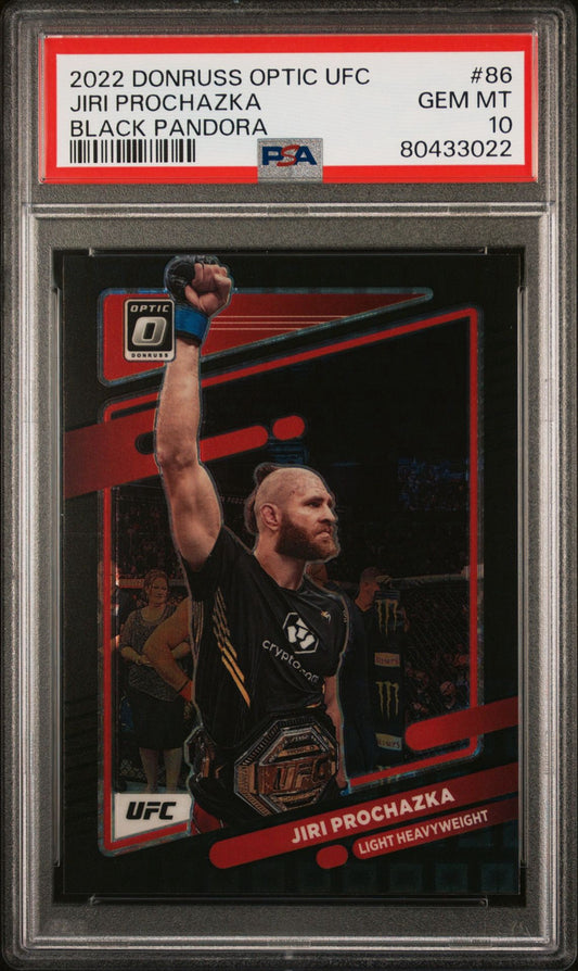 2022 Donruss Optic UFC Jiri Prochazka Black Pandora SSP Case Hit #86 PSA 10