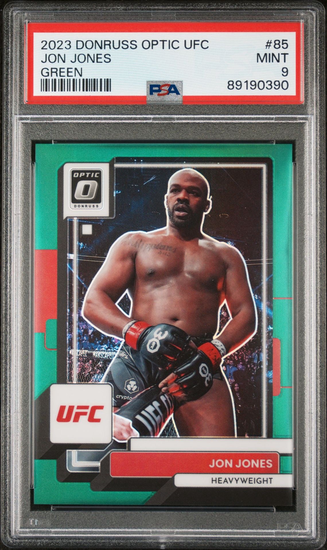 2023 Donruss Optic UFC Jon Jones Green 1/5 PSA 9