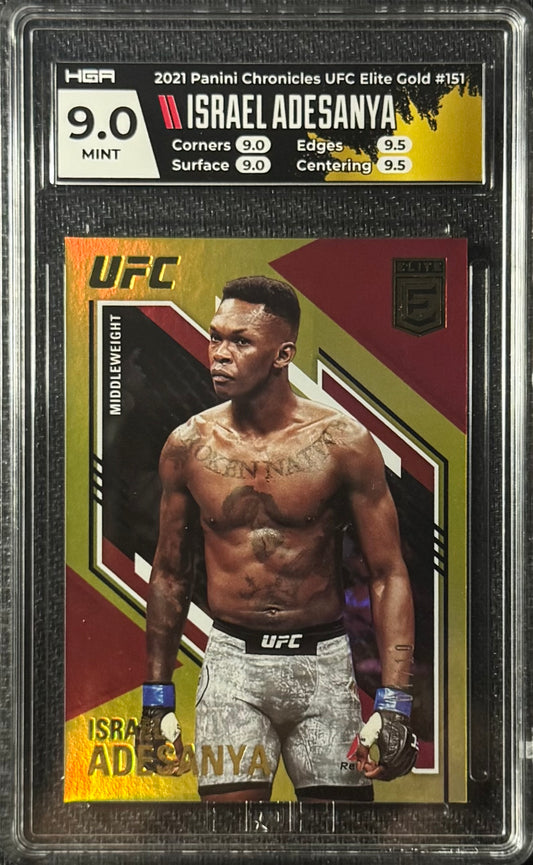2021 Chronicles UFC Israel Adesanya #151 Elite Gold #/10 HGA 9
