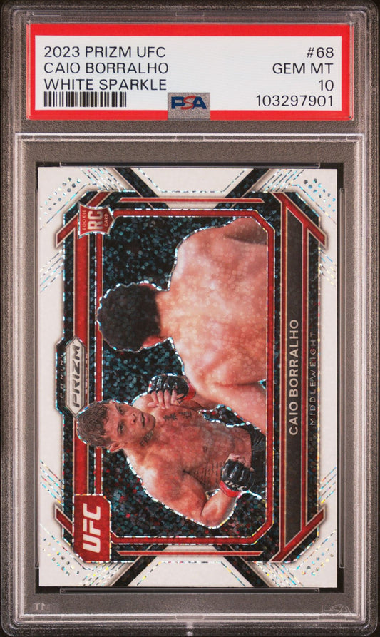 2023 Prizm UFC Caio Borralho White Sparkle #68 PSA 10