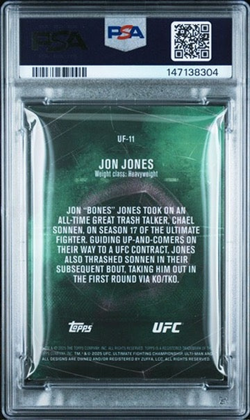 2025 Topps Knockout UFC Jon Jones The Ultimate Fighter Green #/5 PSA 6