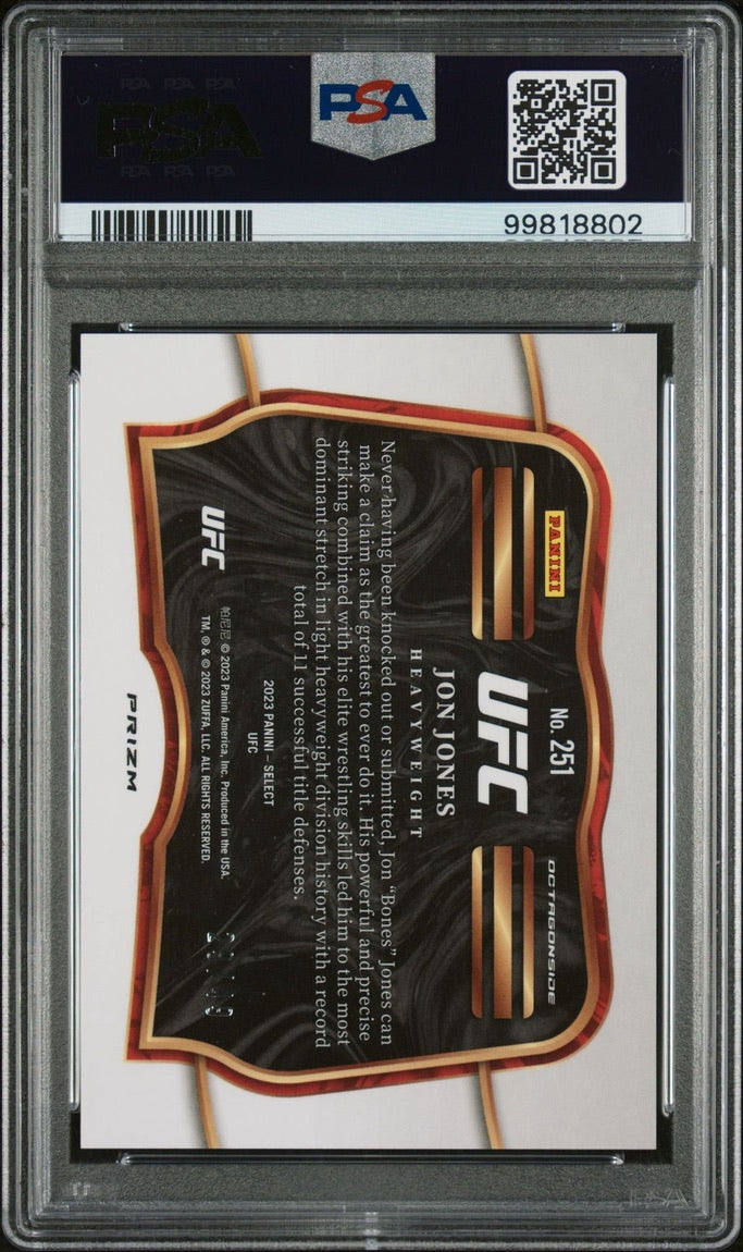 2023 Select UFC Jon Jones Octagonside Blue Disco #/49 PSA 9