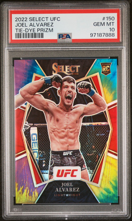 2022 Select UFC Joel Alvarez Tie-Dye Prizm Rookie #/25 PSA 10