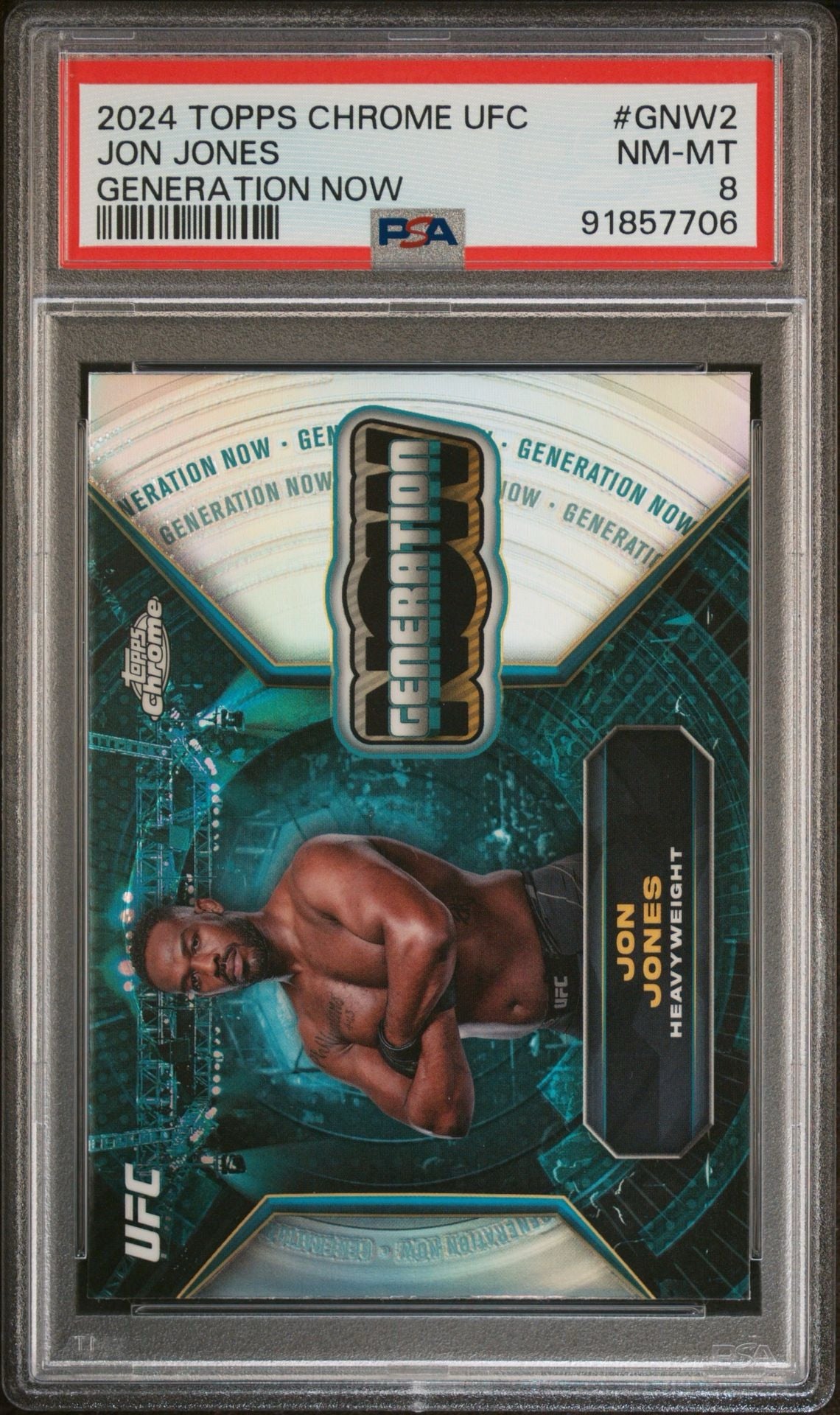 2024 Topps Chrome UFC Jon Jones Generation Now PSA 8