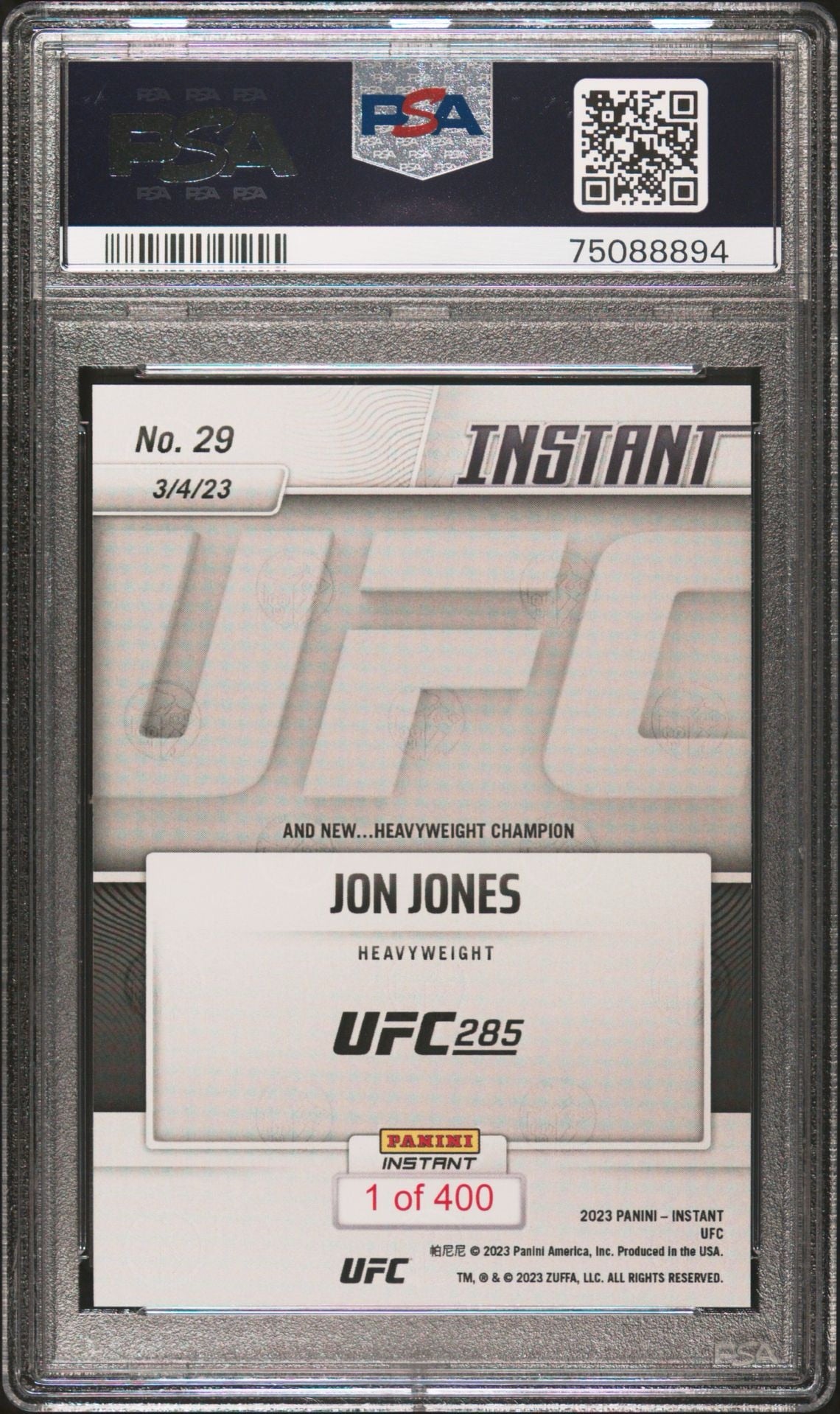 2023 Panini Instant UFC Jon Jones PSA 10