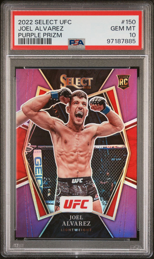 2022 Select UFC Joel Alvarez Purple Prizm Rookie #/60 PSA 10