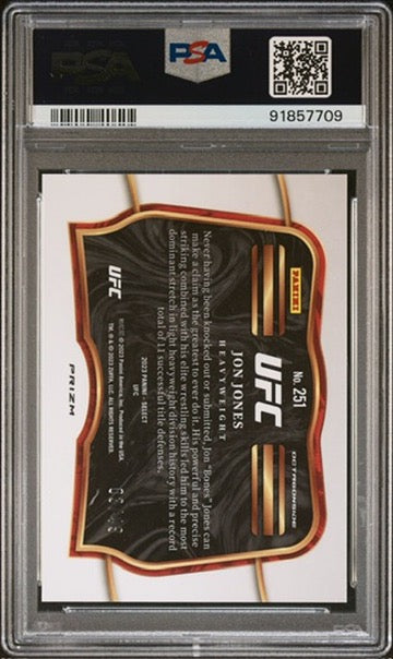 2023 Select UFC Jon Jones Octagonside Blue Disco #/49 PSA 8