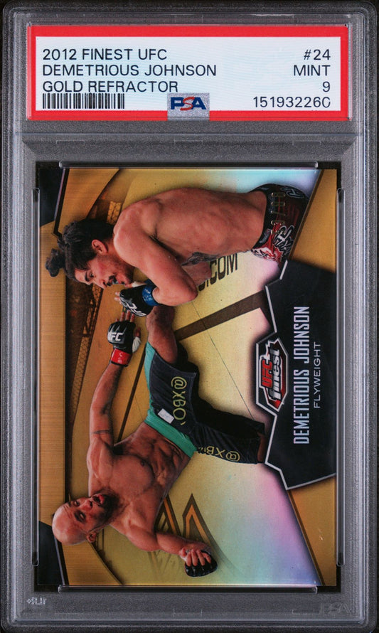 2012 Finest UFC Demetrious Johnson Gold Refractor #/88 PSA 9
