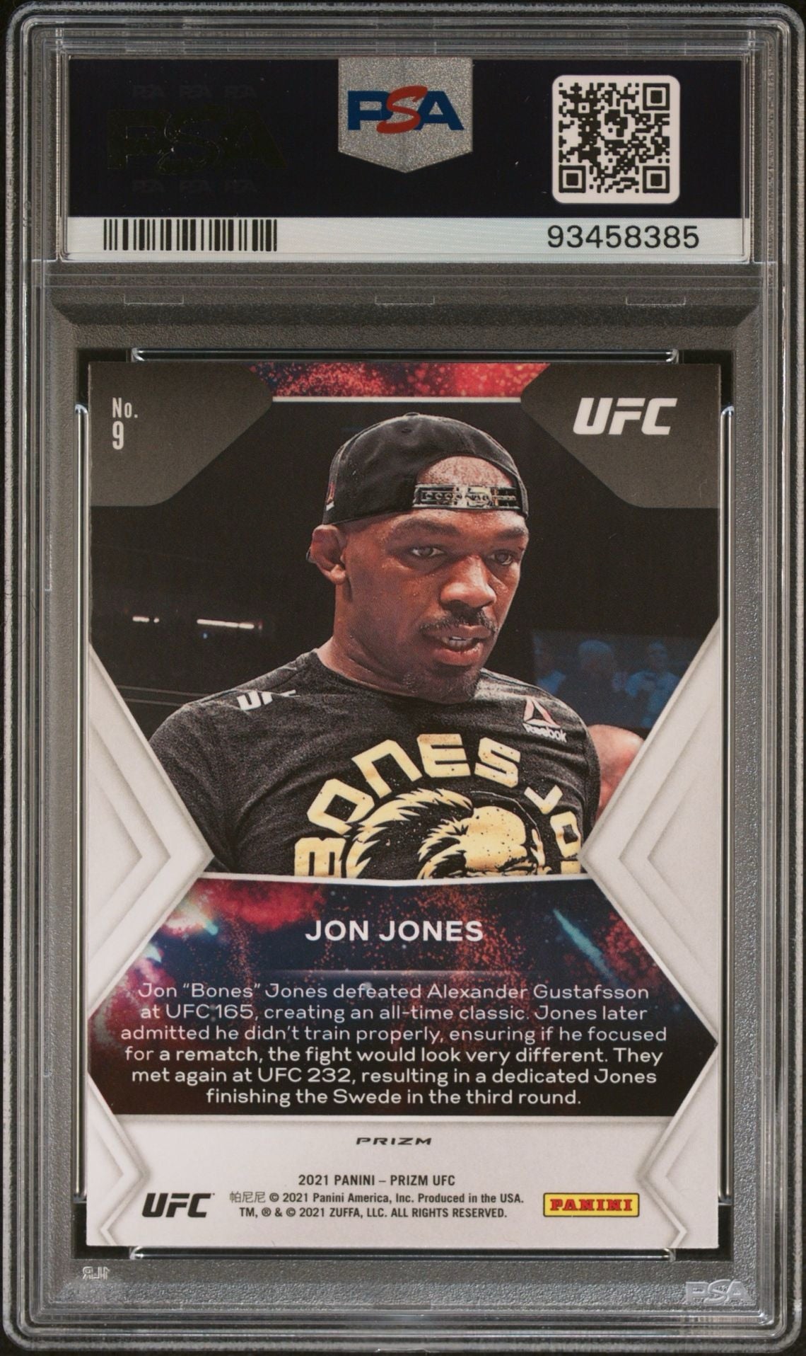 2021 Panini Prizm UFC Jon Jones Fireworks Green Prizm PSA 10