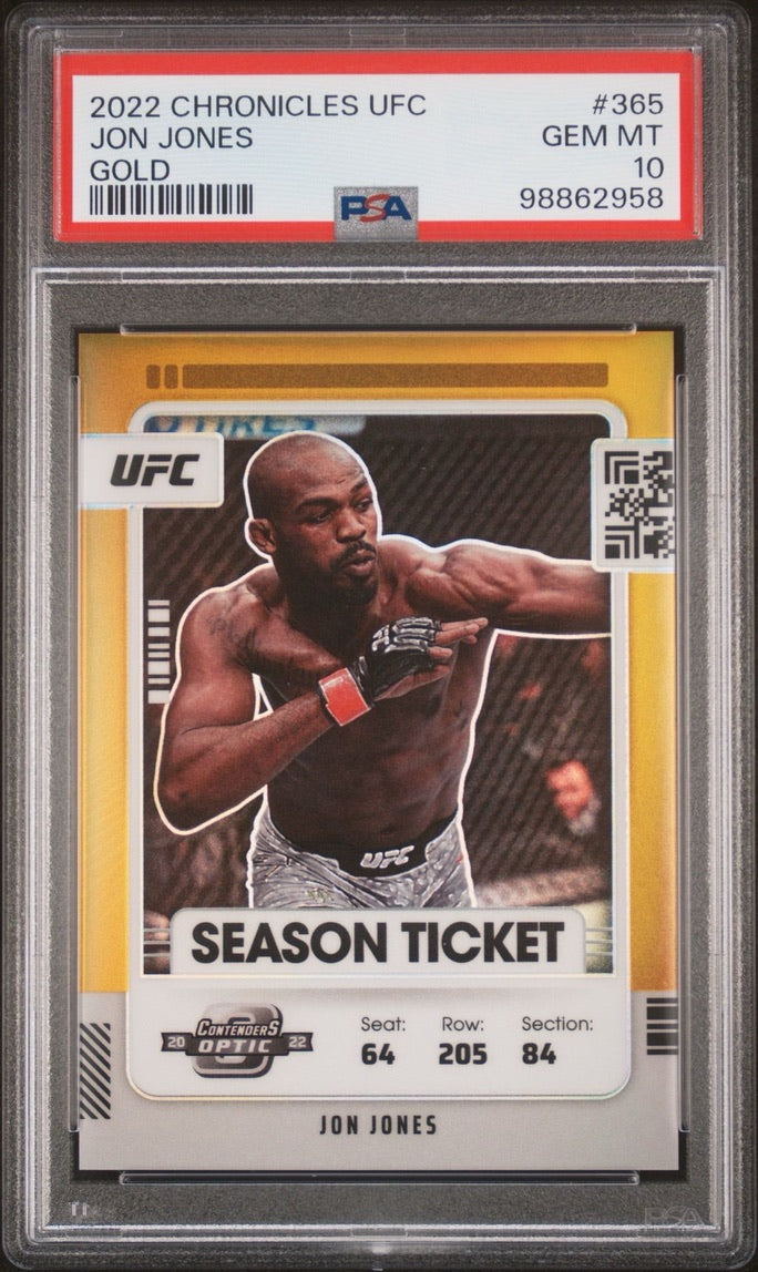 2022 Chronicles UFC Jon Jones Season Ticket Gold #/10 PSA 10