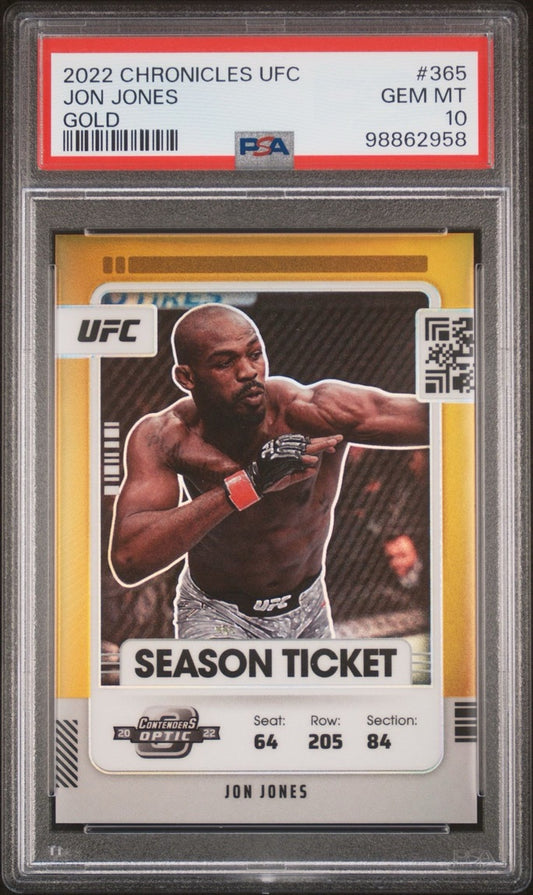 2022 Chronicles UFC Jon Jones Season Ticket Gold #/10 PSA 10