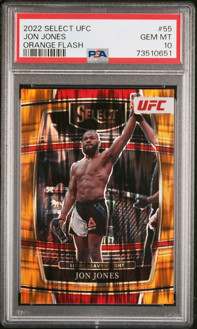 2022 Panini Select UFC Jon Jones Concourse Orange Flash PSA 10