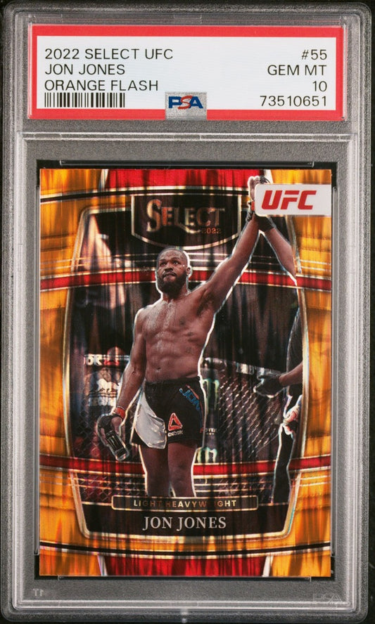 2022 Panini Select UFC Jon Jones Concourse Orange Flash PSA 10