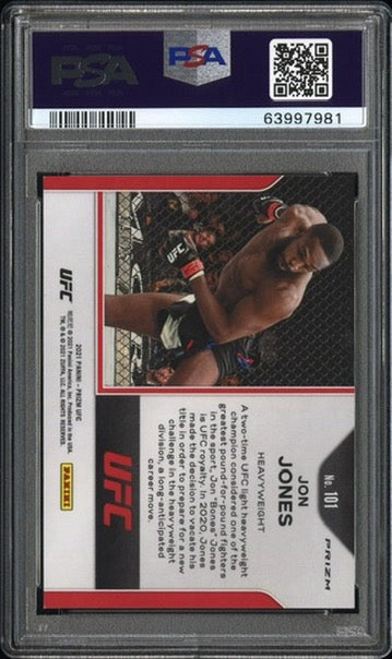 2021 Prizm UFC Jon Jones Mojo Prizm 14/25 PSA 9
