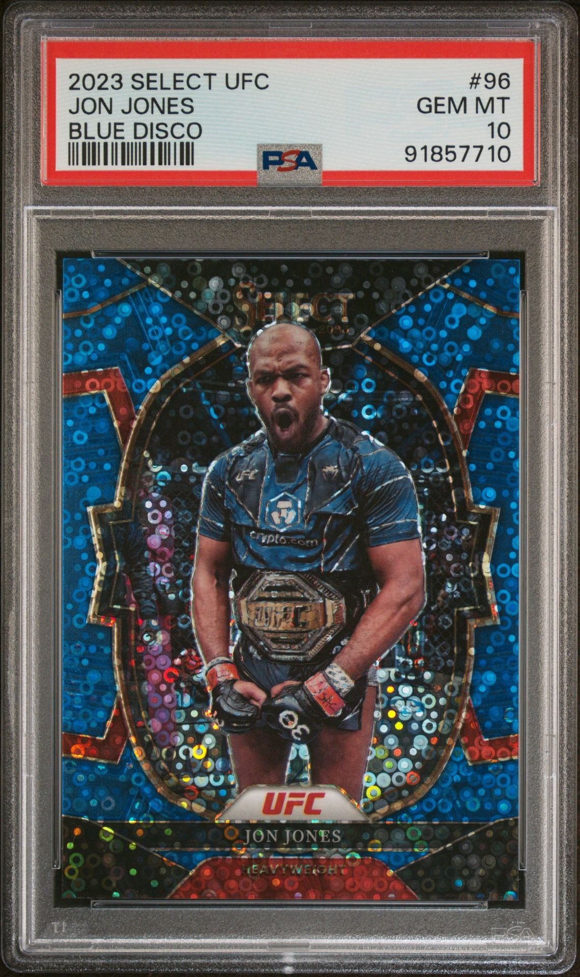 2023 Select UFC Jon Jones Concourse Blue Disco #/49 PSA 10