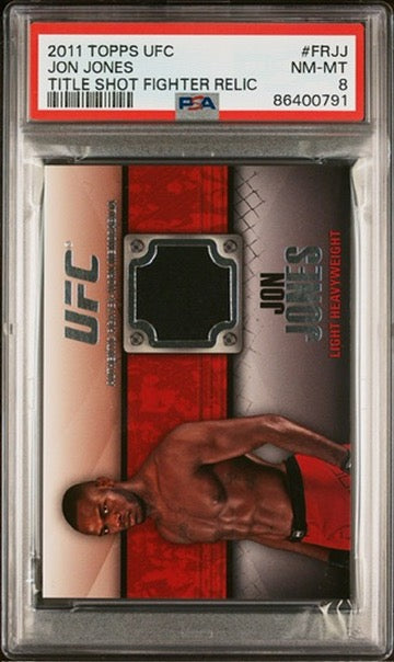 2011 Topps UFC Jon Jones Title Shot Fighter Relic PSA 8 (Pop 1)