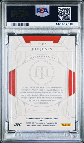 2022 Chronicles UFC Jon Jones National Treasures #/99 PSA 8