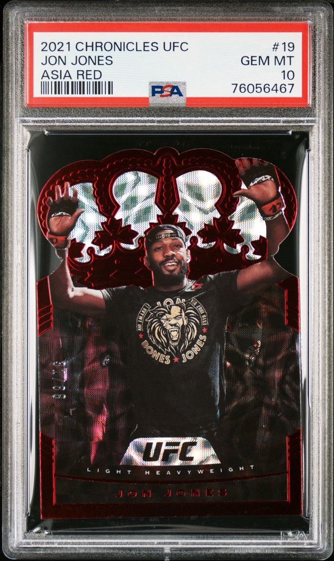 2021 Chronicles UFC Jon Jones Crown Royale Asia T-mall Red #/88 PSA 10 (POP 1)