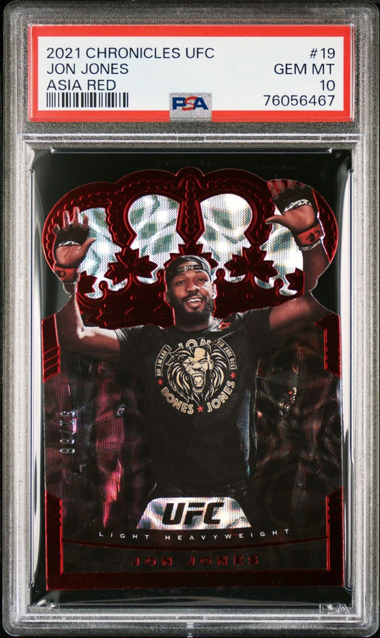 2021 Chronicles UFC Jon Jones Crown Royale Asia T-mall Red #/88 PSA 10 (POP 1)