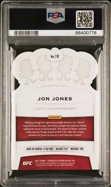 2021 Chronicles UFC Jon Jones Crown Royale Blue /99 PSA 8 (Pop 2)