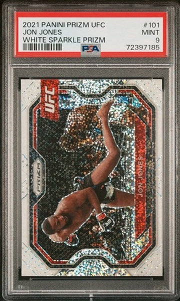 2021 Prizm UFC Jon Jones White Sparkle Prizm PSA 9