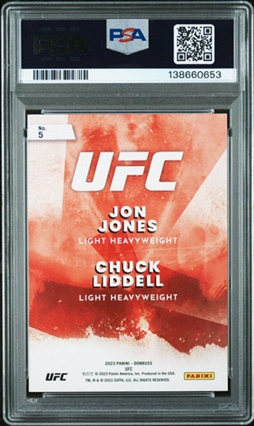 2023 Donruss UFC Jon Jones/Chuck Liddell Fantasy Matchups PSA 9