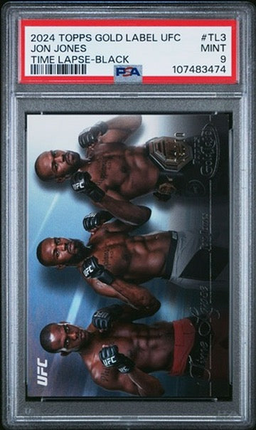 2024 Topps Gold Label UFC Jon Jones Time Lapse Black #/10 PSA 9
