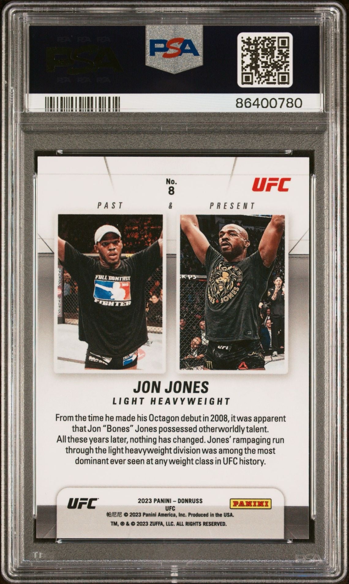 2023 Panini Donruss UFC Past and Present Jon Jones PSA 10
