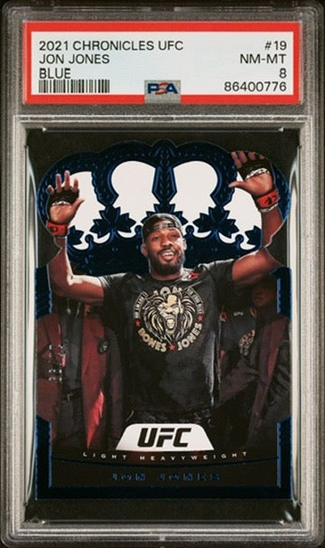 2021 Chronicles UFC Jon Jones Crown Royale Blue /99 PSA 8 (Pop 2)