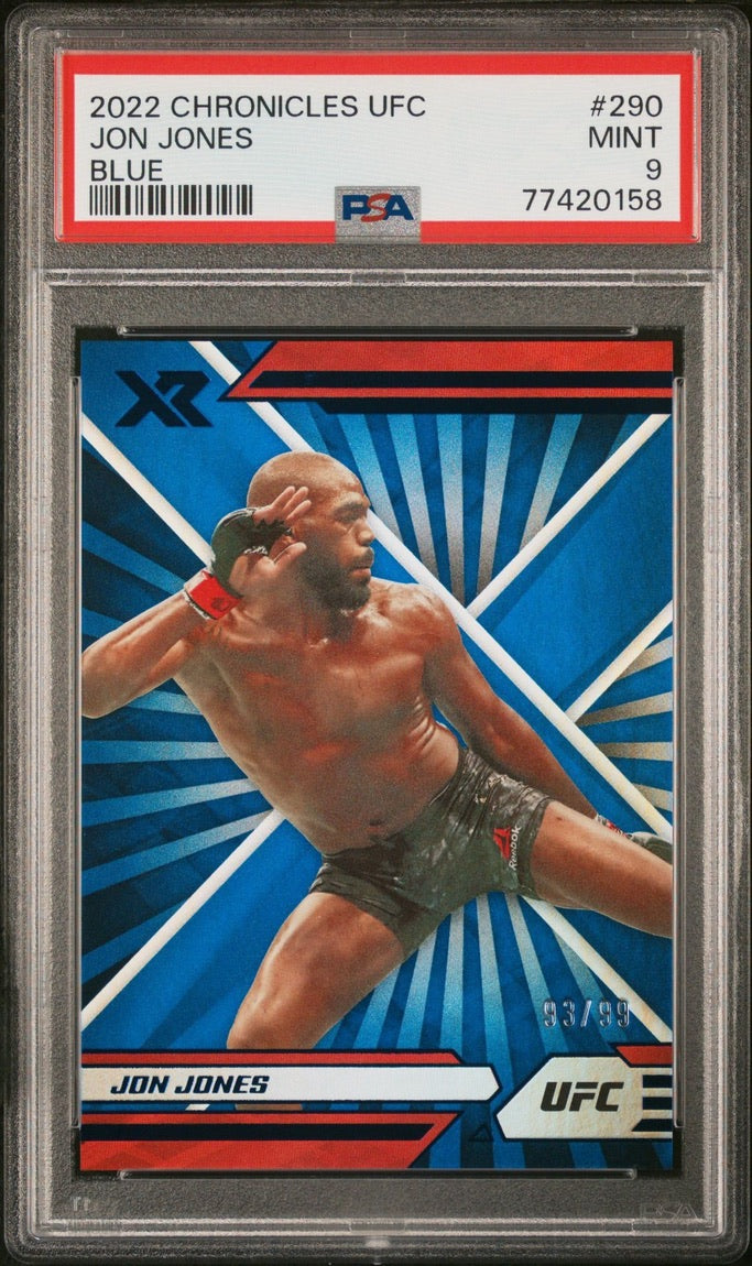 2022 Chronicles UFC Jon Jones XR Blue #/99 PSA 9