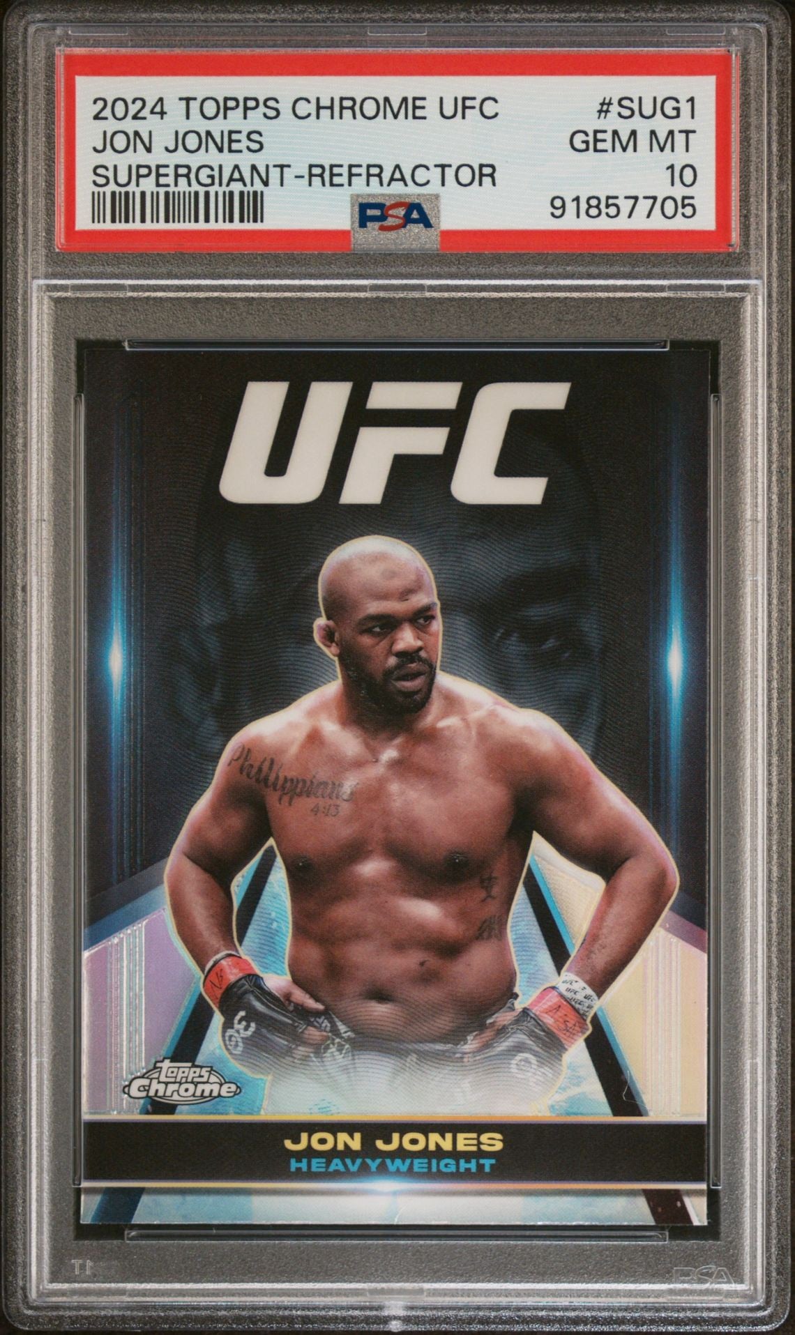 2024 Topps Chrome UFC Jon Jones Supergiant Refractor PSA 10