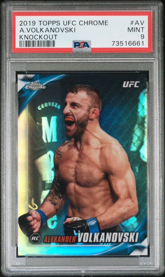 2019 Topps Chrome UFC Alexander Volkanovski Knockout Refractor Rookie PSA 9