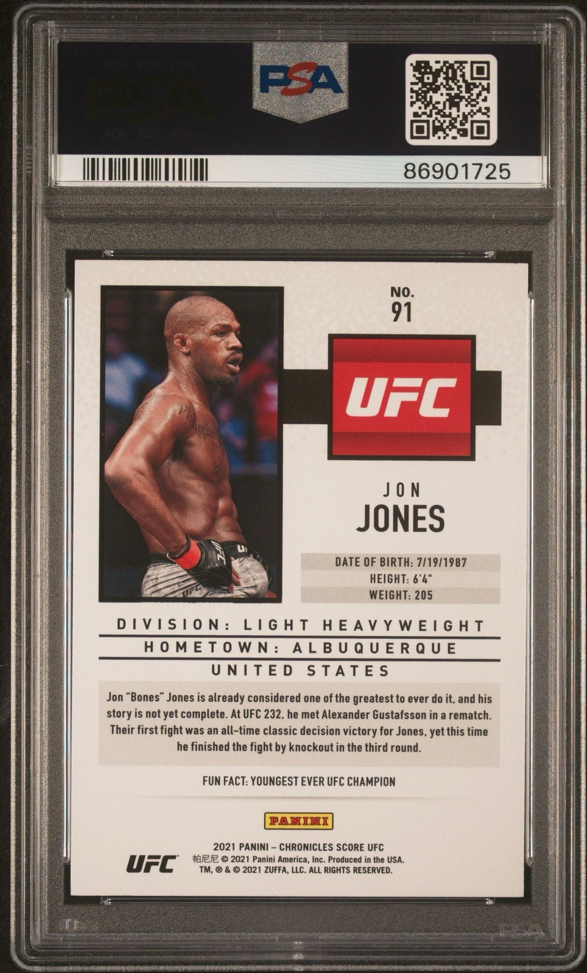 2021 Chronicles UFC Jon Jones Score Asia T-mall PSA 10