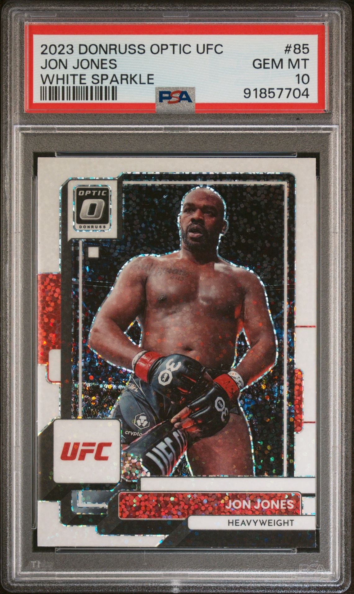 2023 Panini Donruss Optic UFC Jon Jones White Sparkle PSA 10