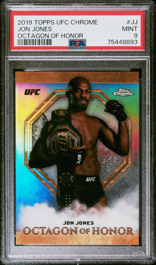 2019 Topps UFC Chrome Jon Jones Octagon of Honor PSA 9