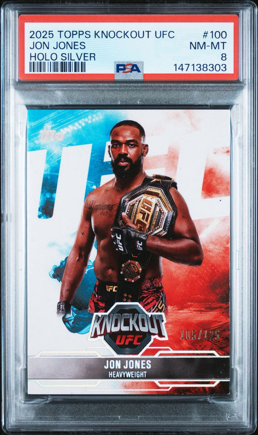 2025 Topps Knockout UFC Jon Jones HOLO Silver PSA 8 (Pop 1)