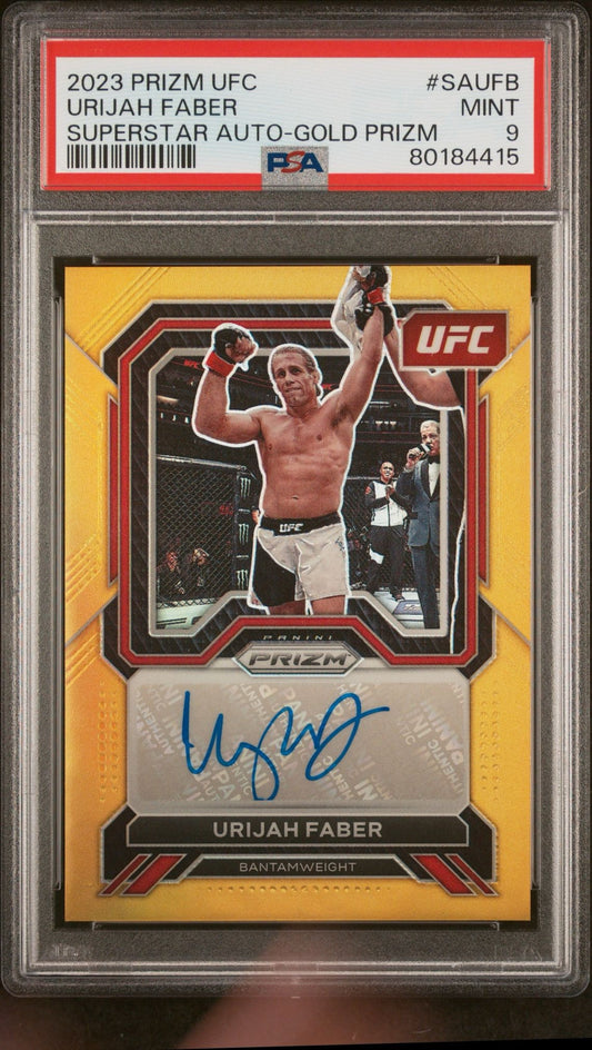 2023 Prizm UFC Urijah Faber Superstar Gold Autograph #/10 PSA 9