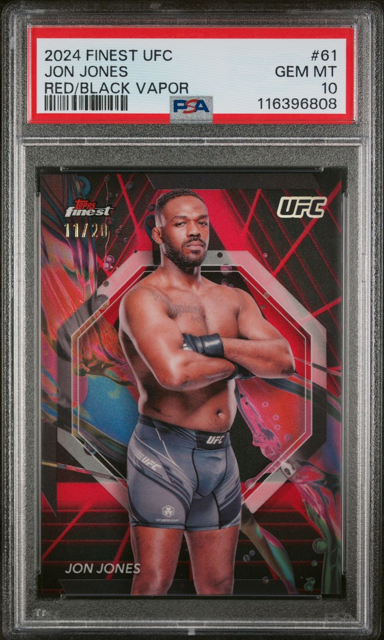2024 Topps Finest UFC Jon Jones Red/Black Vapor PSA 10