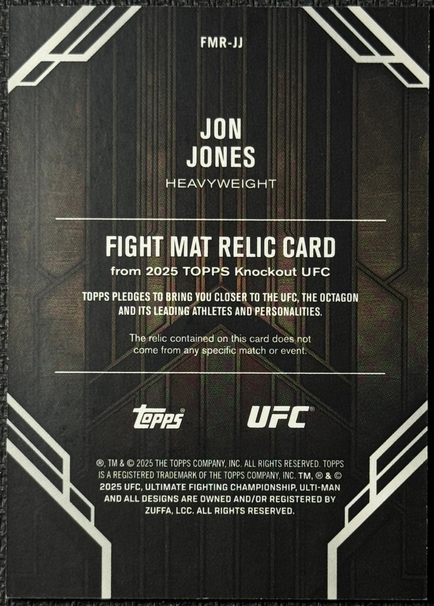 2025 Topps Knockout UFC Jon Jones Fight Mat Relic