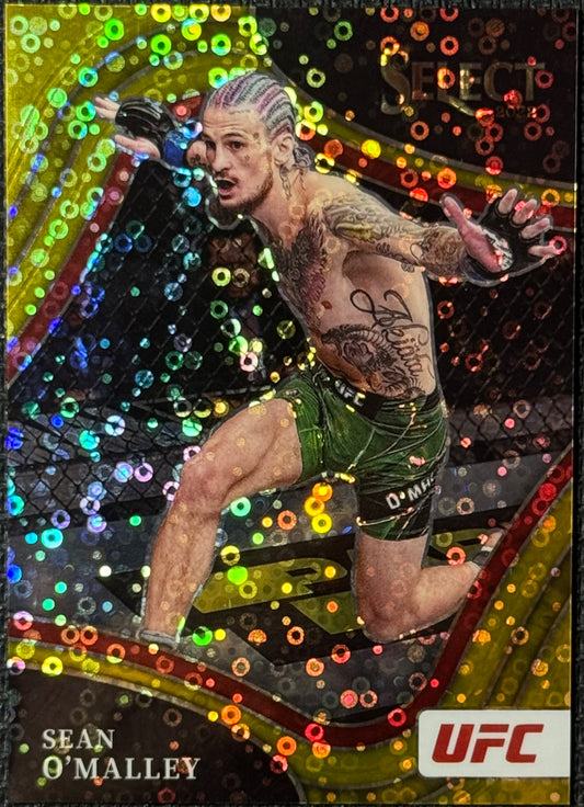 2022 Panini Select UFC Sean O'Malley Gold Disco Octagonside #/10