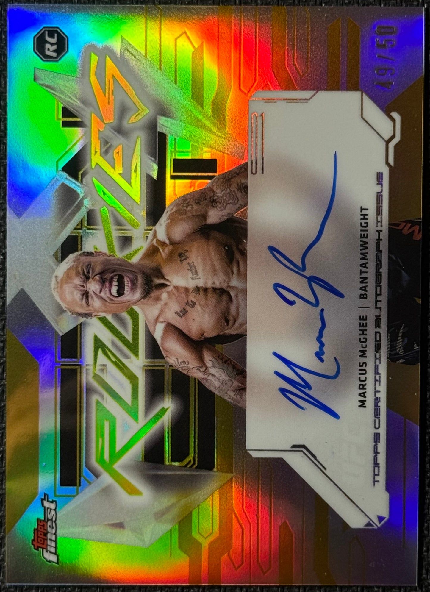 2025 Topps Finest UFC Marcus McGhee Gold Refractor Rookie Auto #/50
