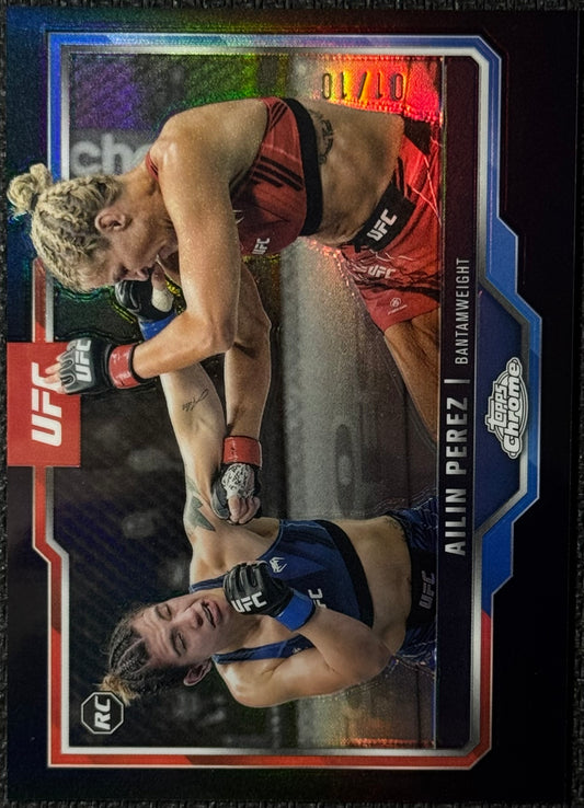 2025 Topps Chrome UFC Ailin Perez Rookie Black Refractor #/10
