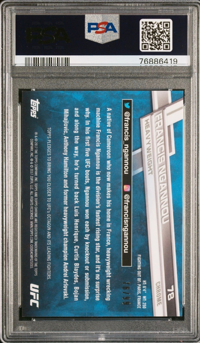 2017 Topps UFC Chrome Francis Ngannou Green Refractor #/99 PSA 10