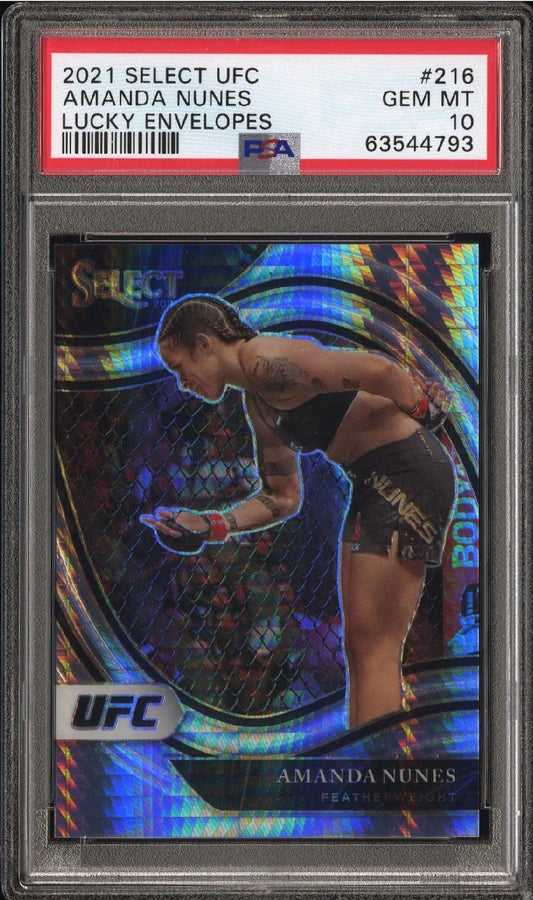 2021 Select UFC Amanda Nunes Lucky Envelopes Octagonside #/8 PSA 10