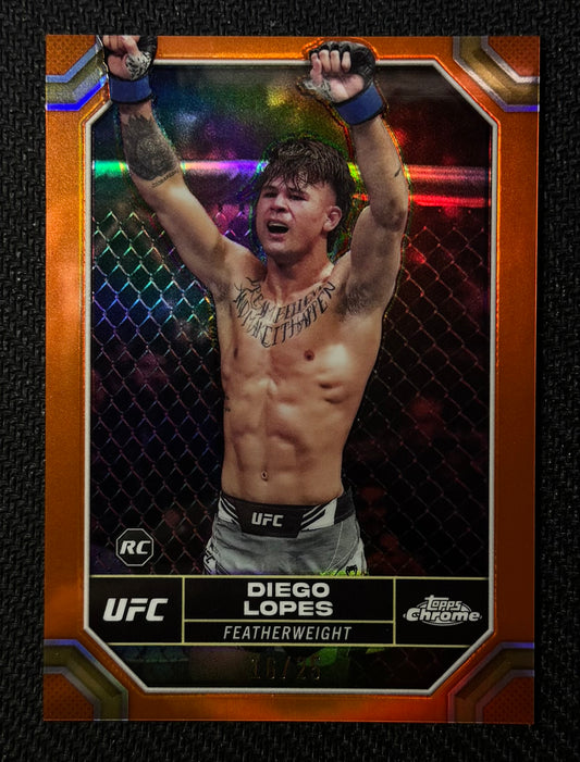2024 Topps Chrome UFC Diego Lopes Orange Refractor #/25