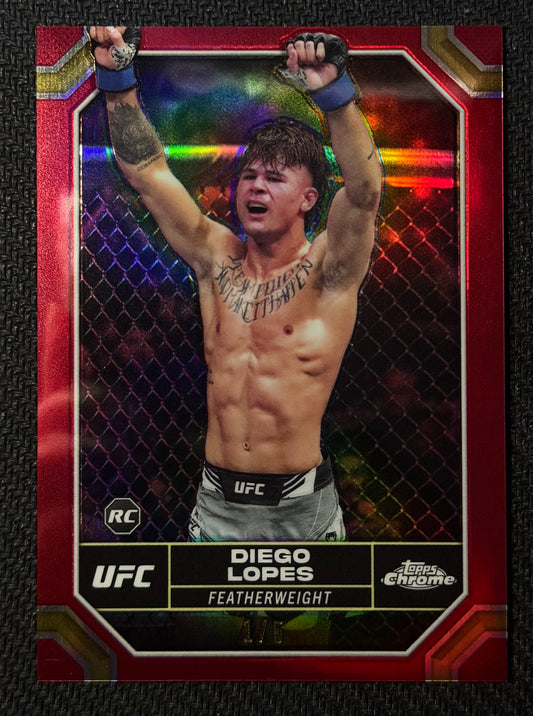 2024 Topps Chrome UFC Diego Lopes Red Refractor #/5